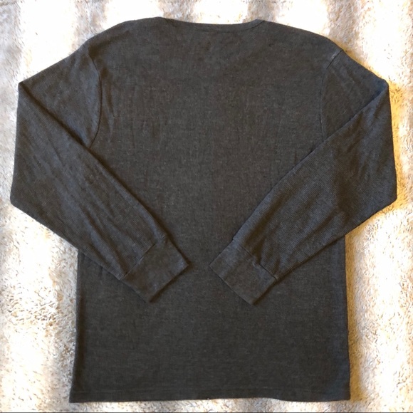 🐎 U.S. Polo Assn Long Sleeve Thermal Shirt Mens Large Grey Yellow - Picture 4 of 5